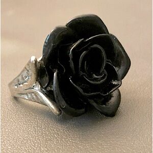 Gothic Black Rose Ring